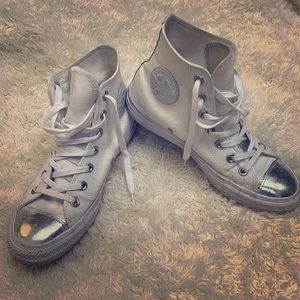 White and silver converse